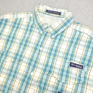 Columbia PFG Super Bonehead Shirt men's XL Plaid Vented Fishing‎ Short Sleeve